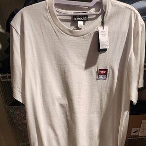 NWT Diesel Men's T-Diego-Cuty Logo White Short Sleeve Tshirt